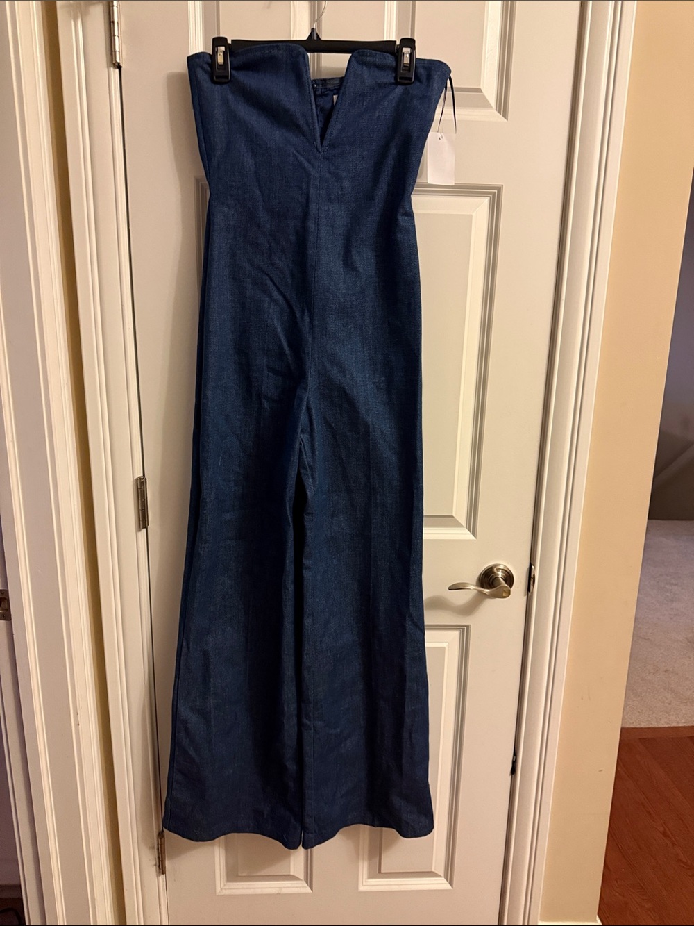 Good American Dark Navy Wide-Leg Strapless Jumpsuit